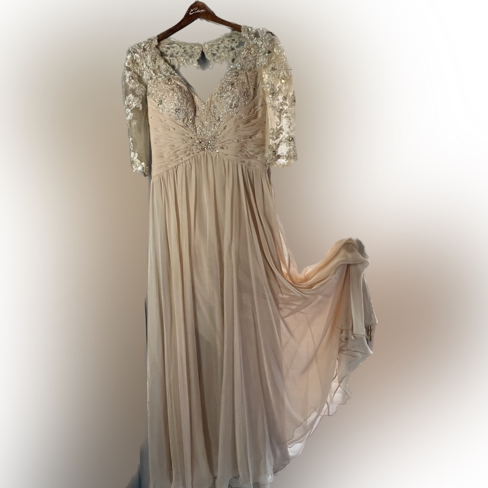 Chiffon mother of the bride dress by Mon  Cherie montage size 8.